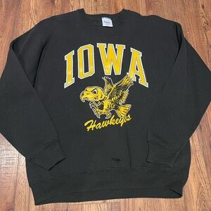 Vintage Iowa Hawkeyes 1991 Tultex University Black Yellow 90’s Crewneck Sweater
